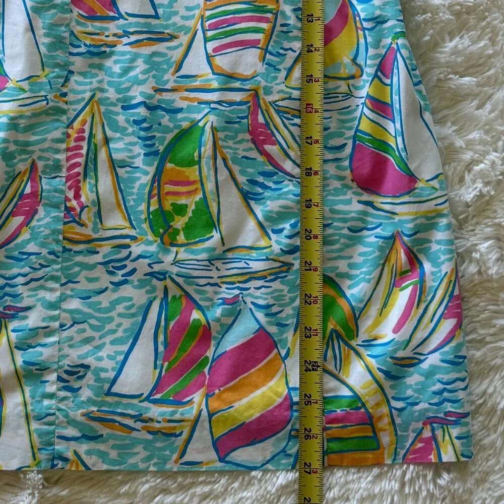 🎉HP🎉 Lilly Pulitzer Size 00 You Gotta Regatta Sailboats Strapless Franco Dress - Picture 6 of 16